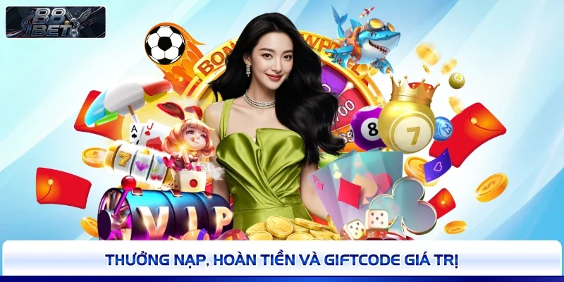 Thưởng nạp, hoàn tiền và giftcode giá trị 